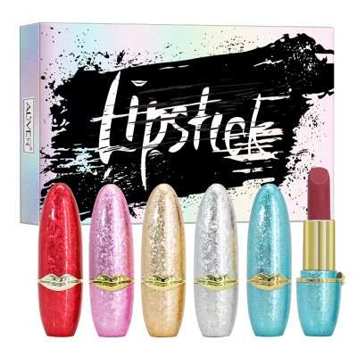 Bullet 5pcs Set Bright Colored Moisturising Matte Red Lipstick